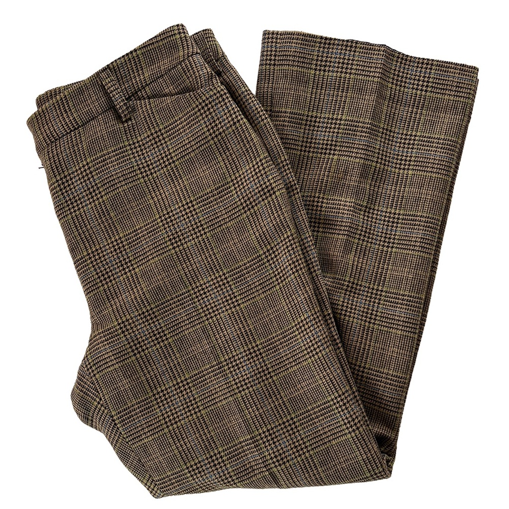 Jones New York Country Plaid Trouser Pants | Brown Wool Blend Petite 12P